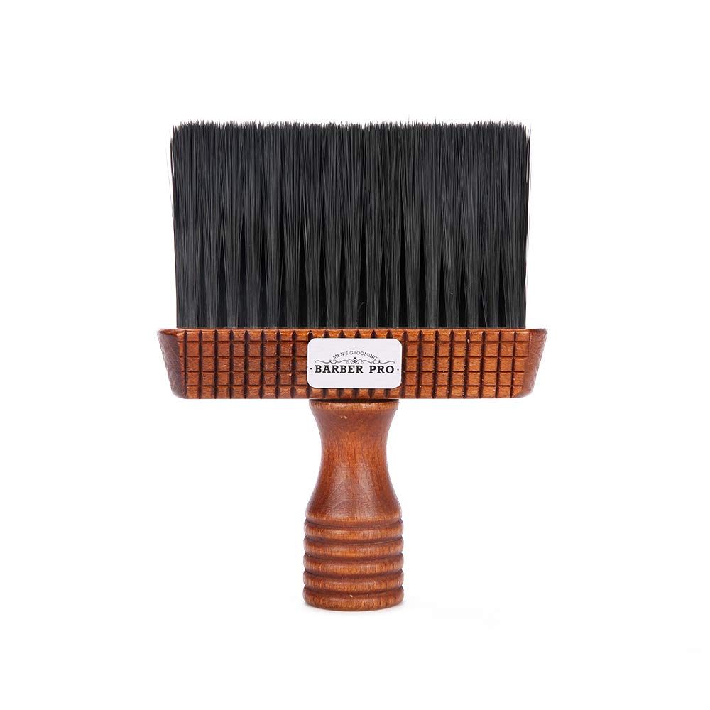 MEN'S GROOMING BARBER PRO Barber Neck Duster Brush for Hair Cutting, Soft Neck Cleaning Brush, Professional, Natural Nylon Wooden Handle