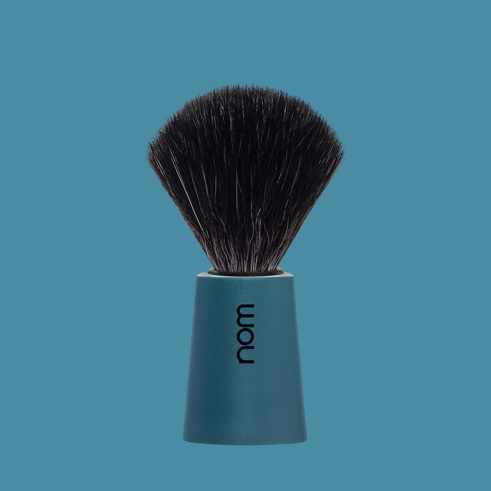 NOM Carl Shaving Brush - Vegan Shave Brush for Shaving soaps and creams - sustainable eco-friendly and reusable - Exfoliating Shaving Brush - Petrol Beauty and Personal Care MÜHLE
