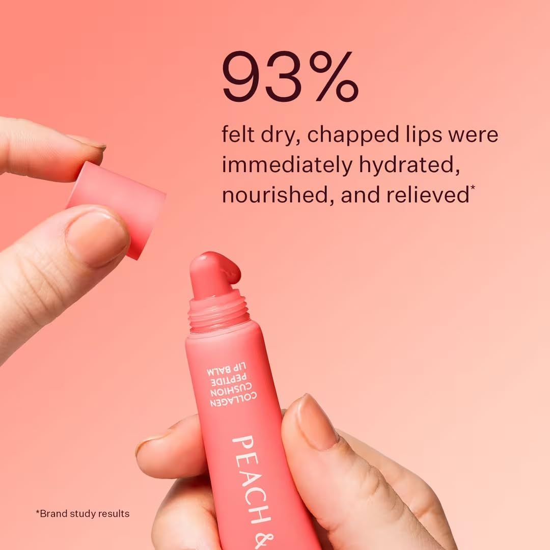 Peach & Lily Collagen Cushion Peptide Sheer Peach Lip Balm Beauty and Personal Care Peach & Lily