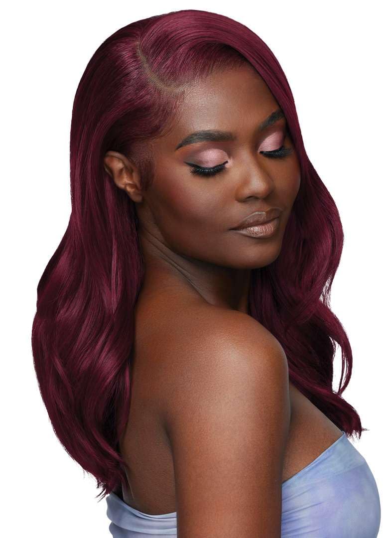 Outre Airtied 100% Fully Hand-Tied Wig - Human Hair Blend - Loose Body Wave 18" (DRST HONEY BROWN)