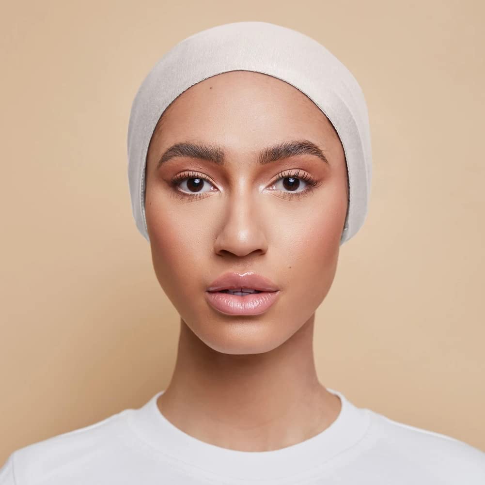 Belsen Satin Bonnet Silk Bonnet Sleep Cap Satin Lined Slouchy Beanie Night Sleeping Hat Adjustable for Curly Hair (White) Beauty and Personal Care Belsen