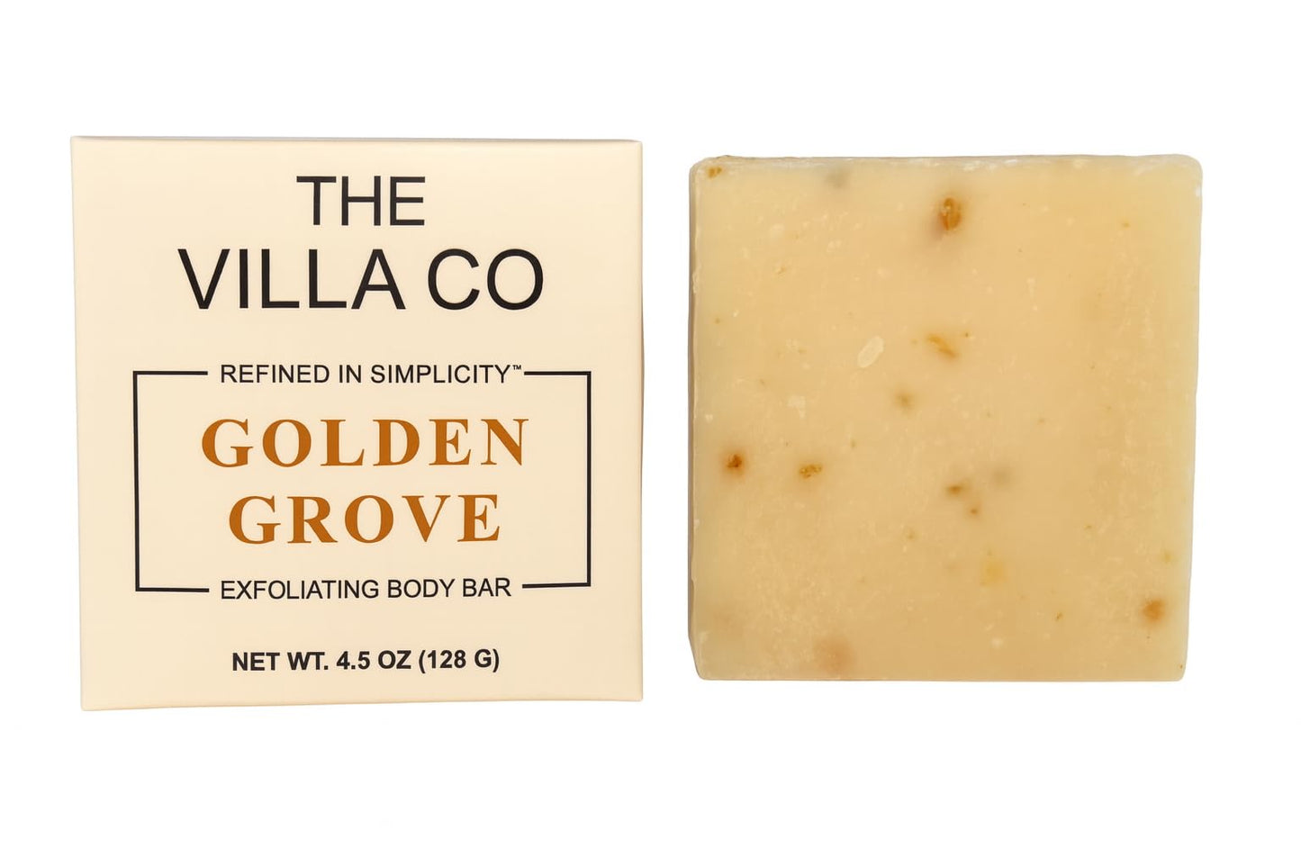 The Villa Co - Golden Grove | 4.5oz Exfoliating Body Bar for Women & Men | Artisan Made in USA | Natural Ingredients | Goats Milk Beauty & Personal Care The Villa Co