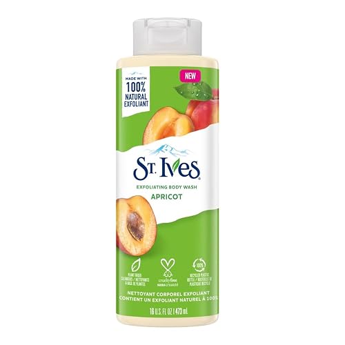 St. Ives Exfoliating Apricot Body Wash/Shower gel For Women| 100% Natural Extracts | Cruelty Free | Paraben Free |473ml, White Beauty & Personal Care St. Ives