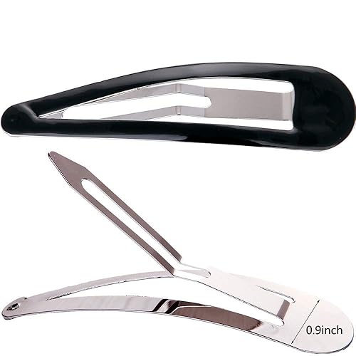 LONEEDY Pack of 10 Large Metal Stoving Varnish Hair Snap Clips,3.5 inch Long No-slip Hair Clips Barrettes For Women and Girls (Black) Beauty & Personal Care LONEEDY