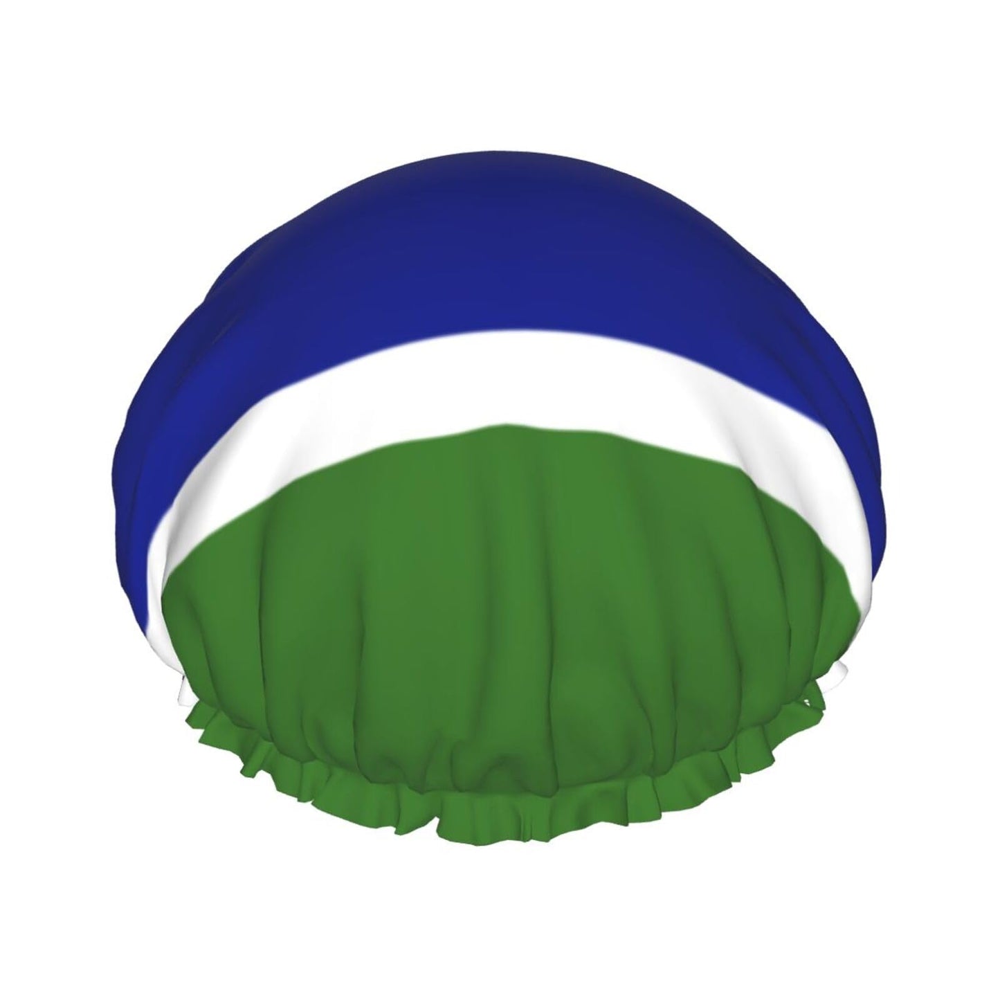 Gambia Flag Prints Shower Cap Double Layer Lined Waterproof Bathing Shower Hat Beauty and Personal Care Hayyett