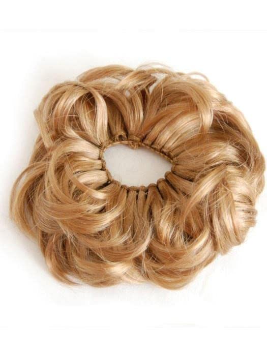 Fun Bun Hair Wrap Color 33 Dark Auburn - Easihair Hairpieces Elastic Band 4" Length UpDo Ponytail Accent Synthetic Fiber Curly Wavy Locks 676a Bundle