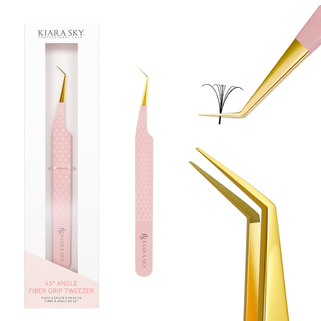 KIARA SKY LASH Tweezer for Eyelash Extensions - Precision Fiber Tip Grip - Volume, Mega Volume, and Lash Removal Fills - Comfortable Ergonomic Design Beauty and Personal Care KIARA SKY