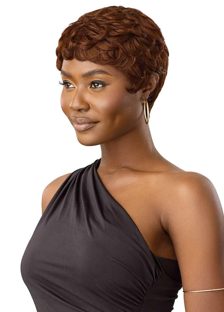 Outre Duby Wig - Human Hair - Pin Curl Pixie (DEEP WINE 99J)