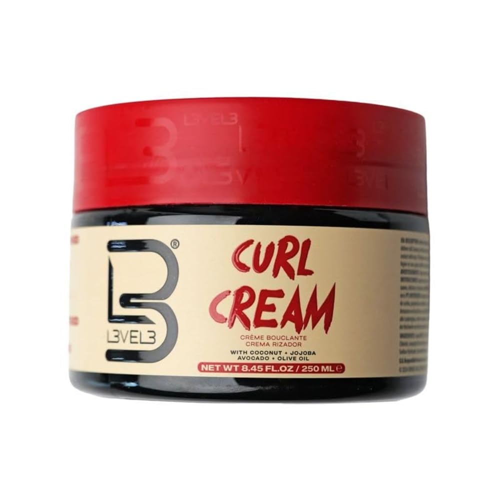 Level 3 Hydrating Curl Cream - With Coconut and Jojoba Oil for Coily and Curly Hair - Lock In Moisture and Shine Beauty & Personal Care L3
