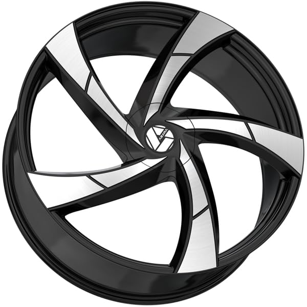 Azara AZA-524 22x8.5 5x114.3 5x120 +38 Cb 74.1 Gloss Black & Machined Beauty & Personal Care Azara