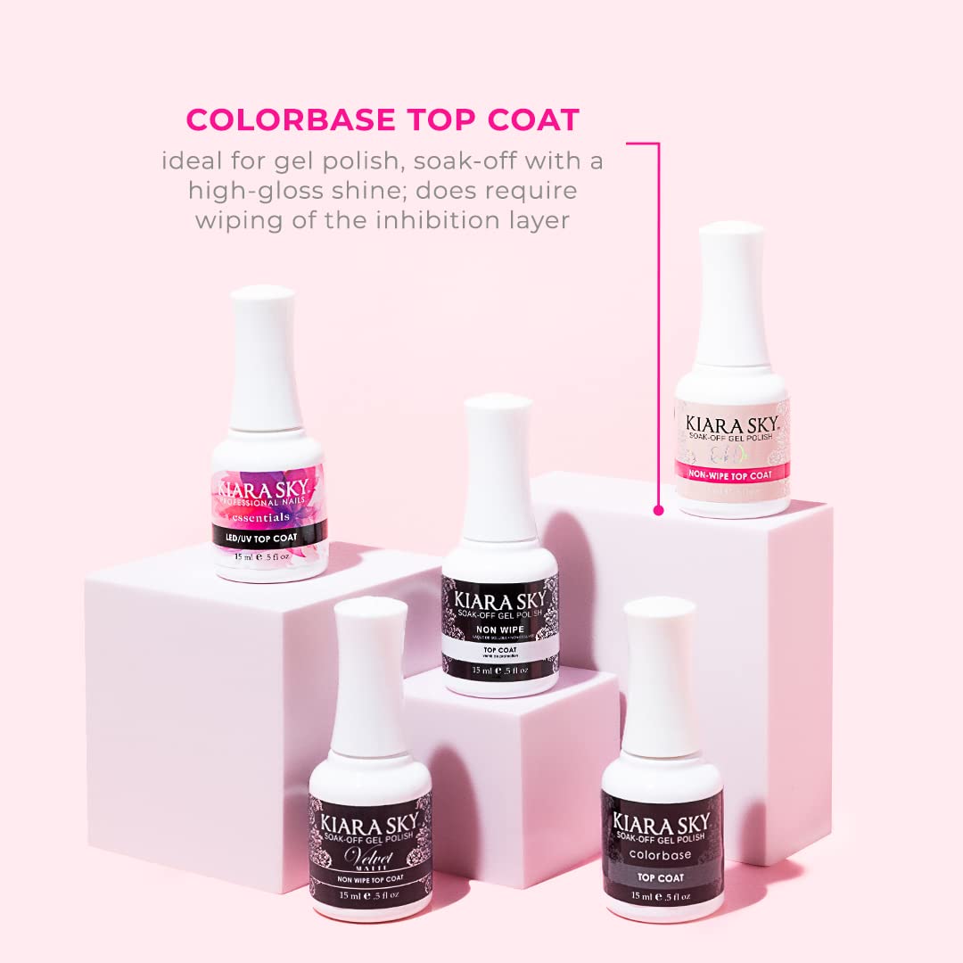 KIARA SKY Gel Polish Top Coat 0.5 fl oz + Base Coat 0.5 fl oz Duo | Soak Off Formula Beauty & Personal Care KIARA SKY