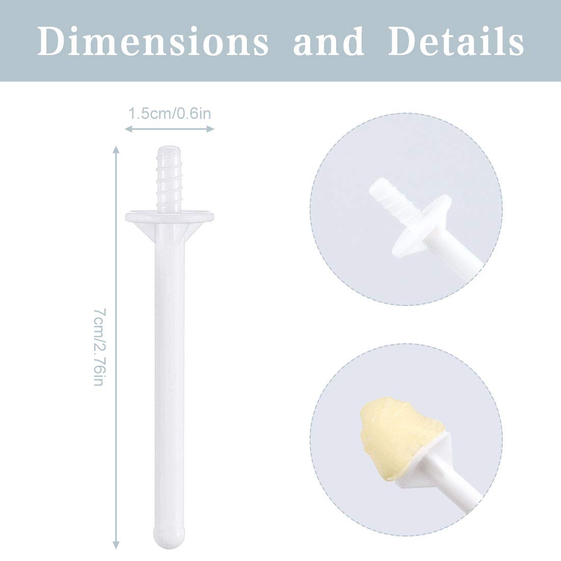 60 Pieces Plastic Wax Applicator Wands with Disposable Spatulas for Nose Hair Removal and Nostril Cleaning Beauty and Personal Care Rolybag