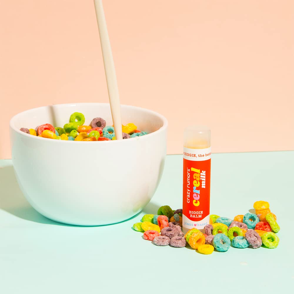 Crazy Rumors Biggie Cereal Milk Flavored All Natural, Plant Based Lip Balm to Moisturize and Nourish your Lips - Cereal Milk Biggie Tube 0.6 oz (4x Beauty & Personal Care Crazy Rumors