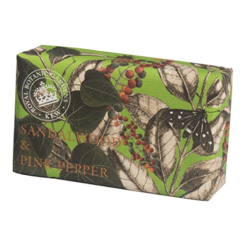 The English Soap Company Royal Botanical Gardens Kew Wrapped Soap Bar, Sandalwood and Pink Pepper Scent 240g Beauty & Personal Care The English Soap Company