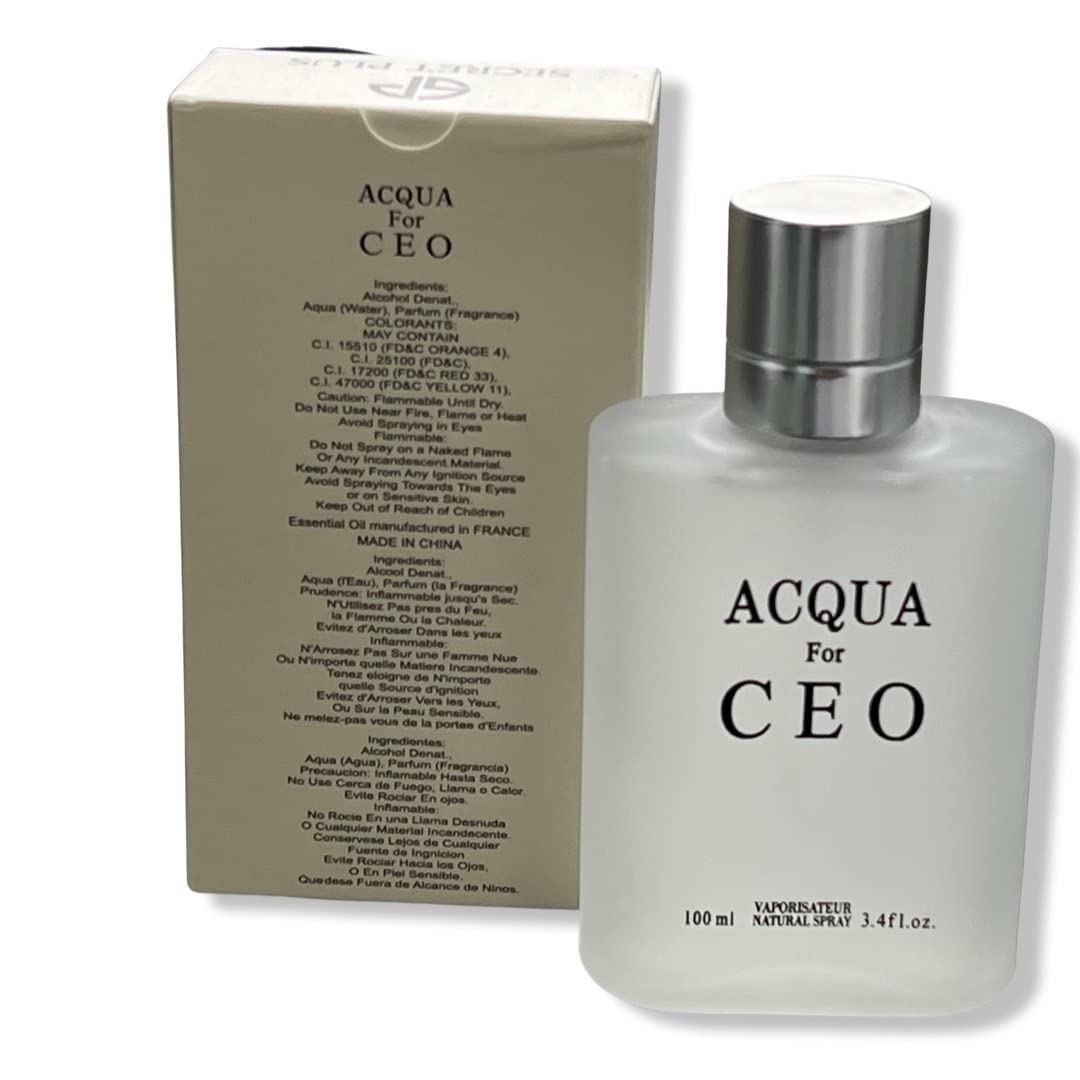ACQUA for CEO by Secret Plus - Eau De Toilette Men's Daywear Cologne 3.4 Fl Oz - Aromatic Marine Nuances Beauty & Personal Care Secret Plus
