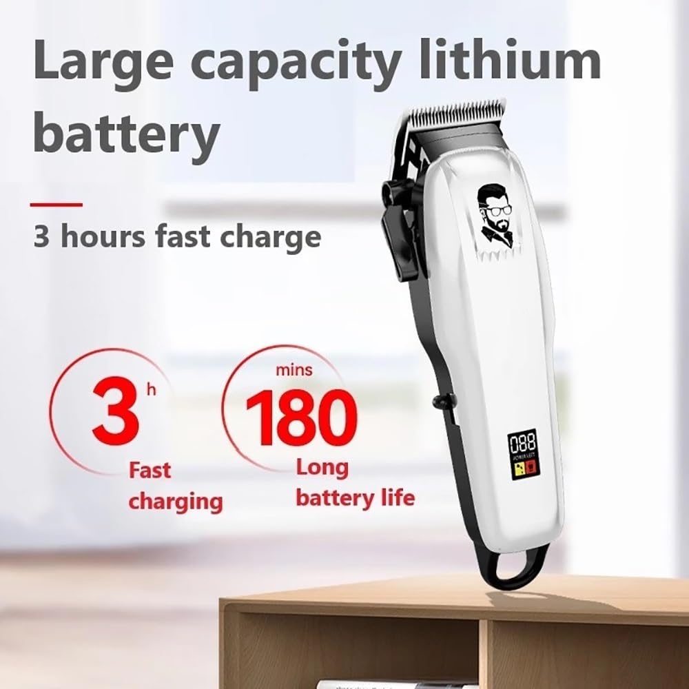 GLESVOWIO Pro Hair Clipper Electric Cut Cordless Trimmer Men Professional Machine Rechargeable Barber Beauty and Personal Care GLESVOWIO