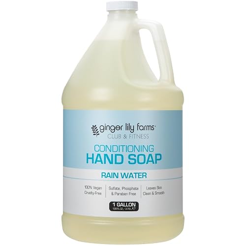 Ginger Lily Farms Club & Fitness Conditioning Liquid Hand Soap Refill, 100% Vegan & Cruelty-Free, Rain Water Scent, 1 Gallon (128 fl oz) Beauty & Personal Care Ginger Lily Farms