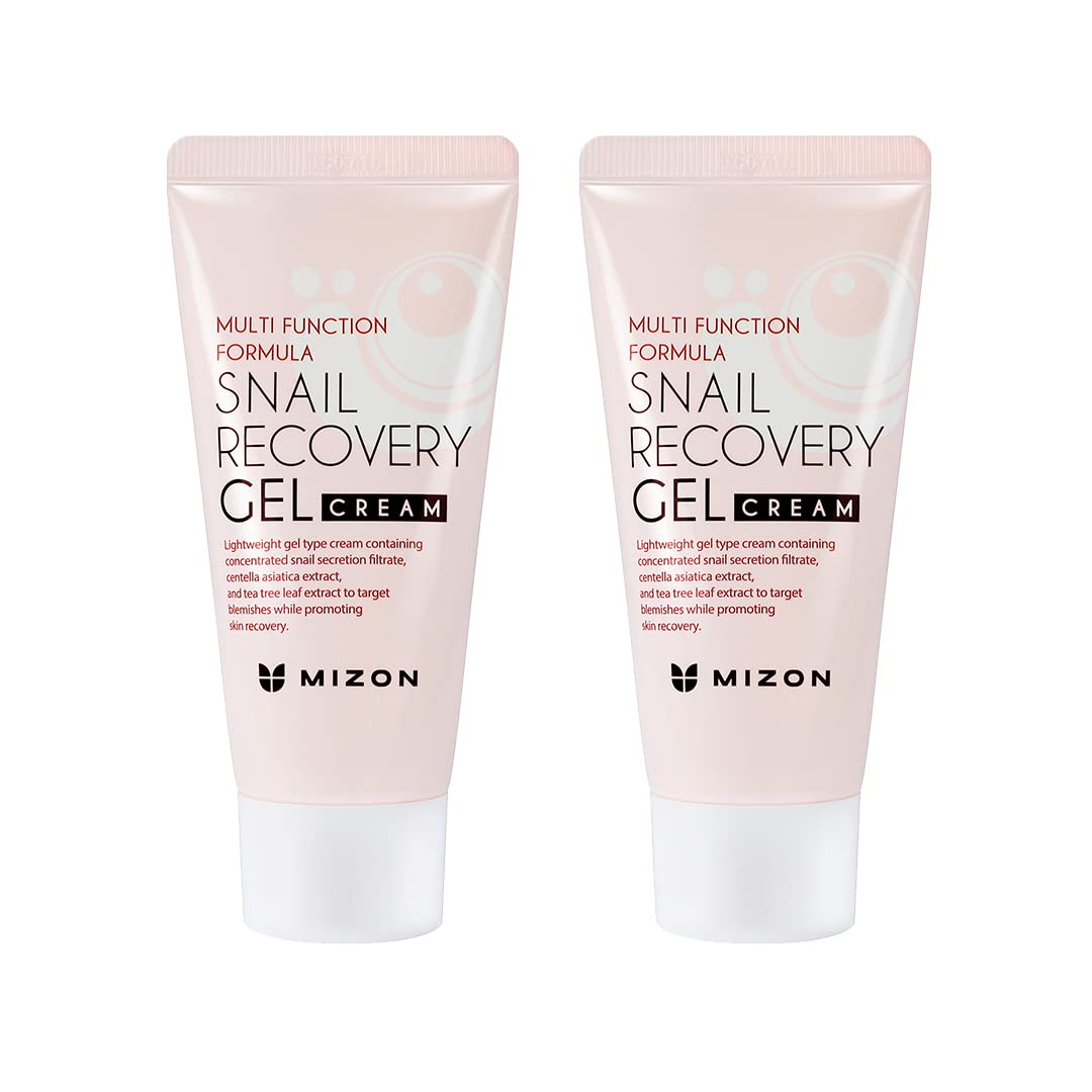MIZON Set of Two Snail Recovery Gel Cream Snail Mucin for Fine Lines Skin Elasticity Moisture Fragrance-Free Korean Skincare(45ml 1.52 fl.oz -Pack Beauty & Personal Care MIZON