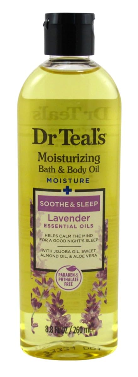 Dr. Teals Soothing Lavender Bath & Body Oil Gift Set (2 Pack, 8.8oz ea.) - Aloe Vera, Almond Oil, & Jojoba Essential Oils Soften & Moisturize Skin Beauty and Personal Care Dr Teal's