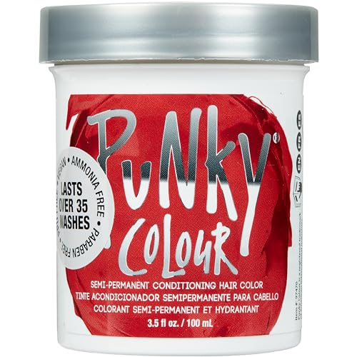 Punky Vermillion Red Semi Permanent Hair Color - Vegan & Cruelty-Free Conditioning Hair Dye, Lasts Up to 35 Washes, 3.5 fl oz Beauty & Personal Care Punky