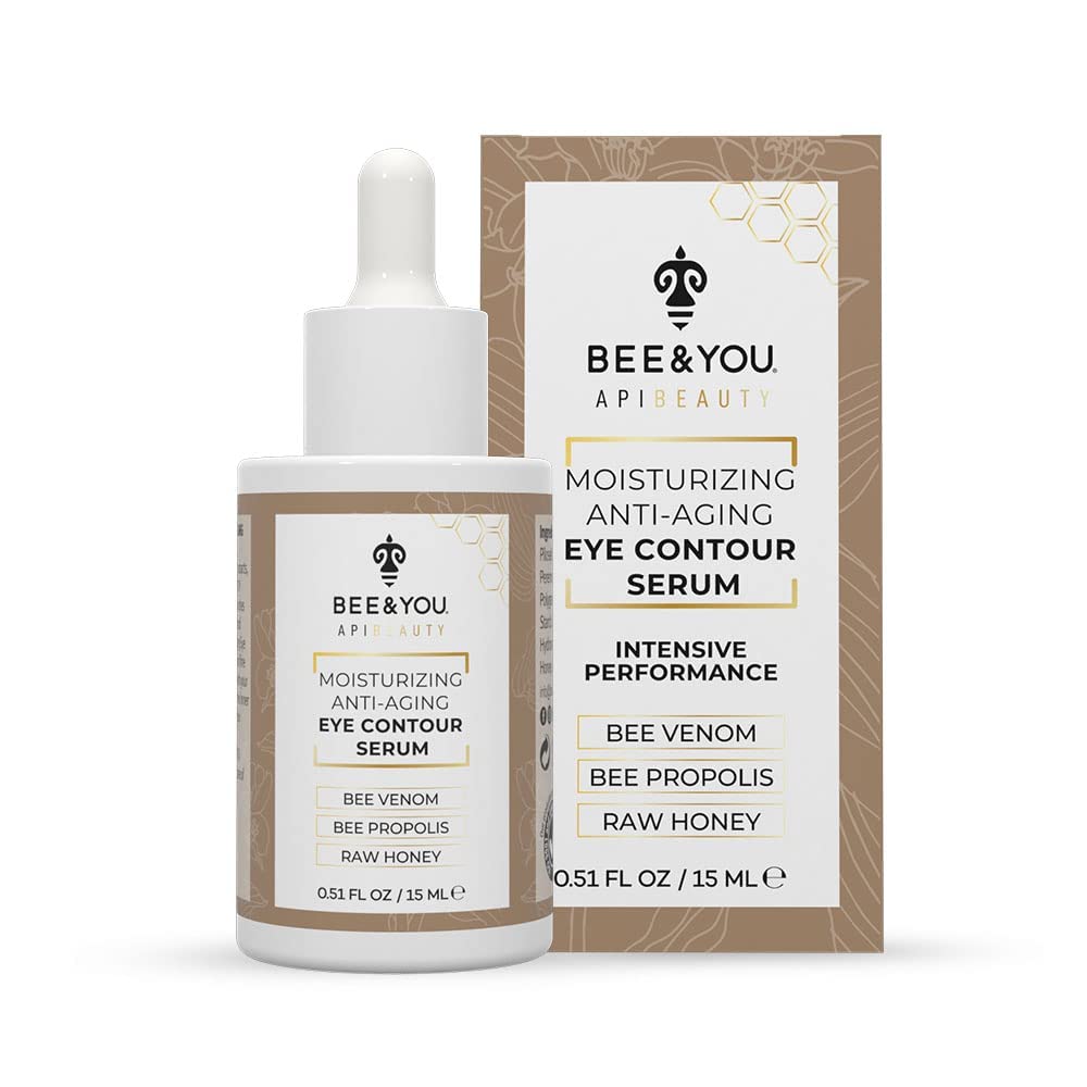 BEE and YOU Eye Serum, Anti Aging, Anti Wrinkle Serum 100% Natural with Bee Venom, Propolis Extract, Raw Honey, Hyaluronic Acid, For Dark Circles Beauty & Personal Care BEE & YOU