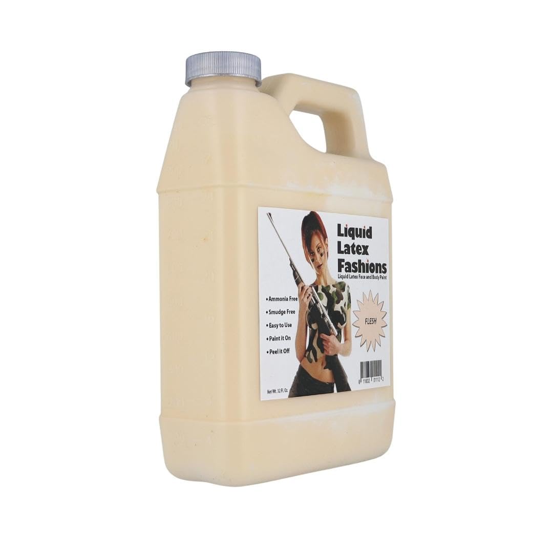 Flesh 32 Fl Oz - Liquid Latex Face and Body Paint, Ammonia Free No Odor, Arts and Crafts Paint for Halloween Zombie Cosplay! Beauty & Personal Care Liquid Latex Fashions