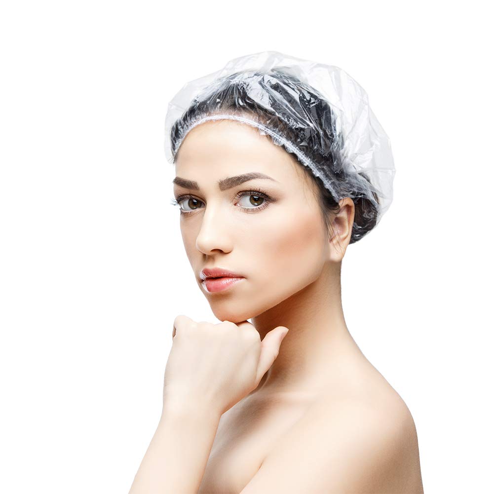 30pcs Disposable Shower Caps - Multi-Purpose Thickening Elastic Bath Cap Plastic Waterproof Clear Shower Cap Bath Shower Caps Women Spa,Men Hair Beauty and Personal Care AIDIQIU