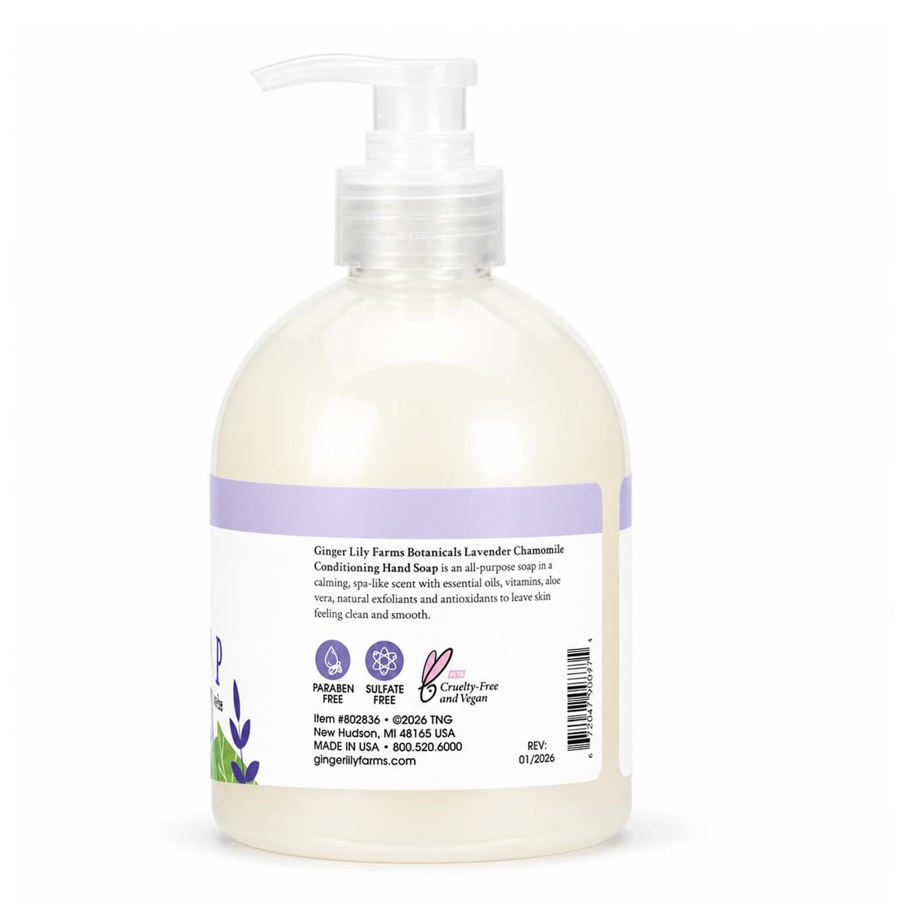 Ginger Lily Farms Botanicals Conditioning Liquid Hand Soap Refill, 100% Vegan & Cruelty-Free, Lavender Chamomile Scent, 16.9 Fl Oz Beauty & Personal Care Ginger Lily Farms