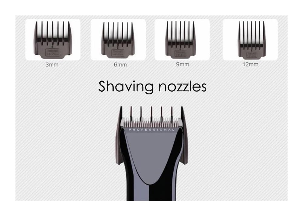 EWKYLSEM Professional Hair Clipper Rechargeable Trimmer Lithium Battery Adjustable Combs 100-240V Cutting Beard F17(Black with Bag) Beauty and Personal Care EWKYLSEM