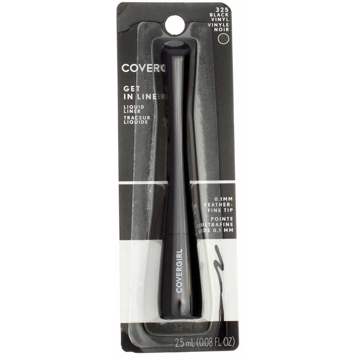 COVERGIRL Get In Line Liquid Eyeliner, Black Vinyl, 0.08 fl oz (2.5 ml) (Pack of 4)4