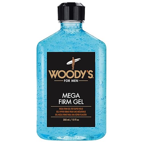 Woody's Mega Firm Hair Gel for Men, Strong Hold, Alcohol-Free, No Flakes, Men's Hair Gel for Strong Hold Styling, Mens Styling Gel - 12 fl oz Beauty & Personal Care Woody's