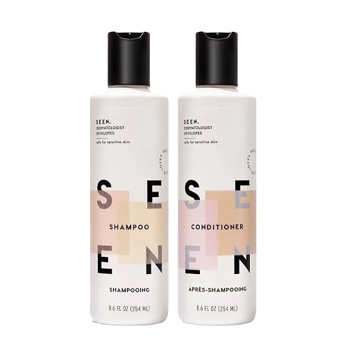 SEEN Shampoo & Conditioner Bundle, Scented - Non-Comedogenic Hair Care Set, Dermatologist-Developed, Safe for Sensitive, Eczema & Acne-Prone Skin Beauty & Personal Care SEEN