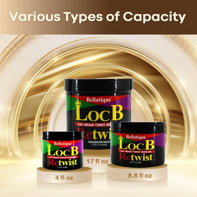 Loc B Retwist Loc, Braid, Twist, Edge Gel for Natural, Relaxed, Dry, Dull, & Brittle Hair (17.63 oz) Beauty & Personal Care BELLATIQUE