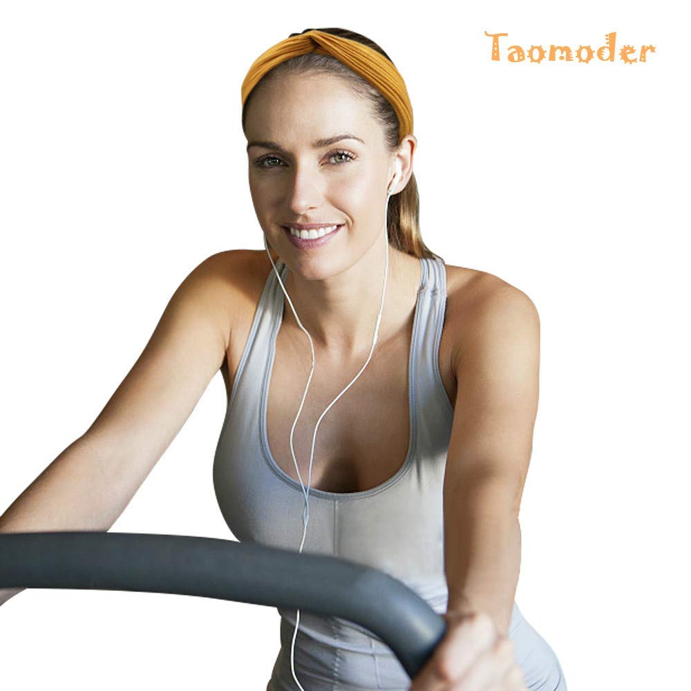 Taomoder 10 Pcs Knot Headbands for Women Boho Headbands Turban Headbands for Women Fashion Hairbands Workout Headbands Sports Hair Band Criss Cross
