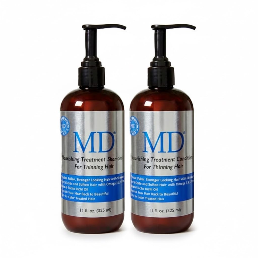 MD Revitalizing Shampoo & Conditioner Bundle (Set of 2/325 ml Each) - Moisturizing Hydrating Damaged Hair Shampoo & Conditioner with Aloe, Sacha Inchi Beauty & Personal Care MD