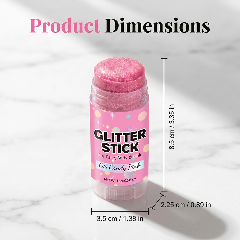 4th of July Patriotic Body Glitter Stick, Red White Blue Face Glitter Stick Makeup for Womens Body Hair Face Fourth Outfit Party Festival Football Beauty & Personal Care SundownAura