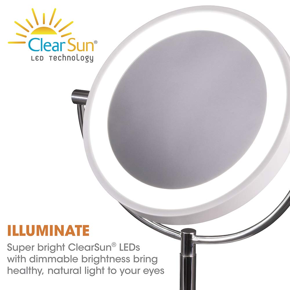 Ottlite Wireless Charging LED Makeup Mirror - Illuminated Magnifying Light with USB Port Beauty & Personal Care OttLite