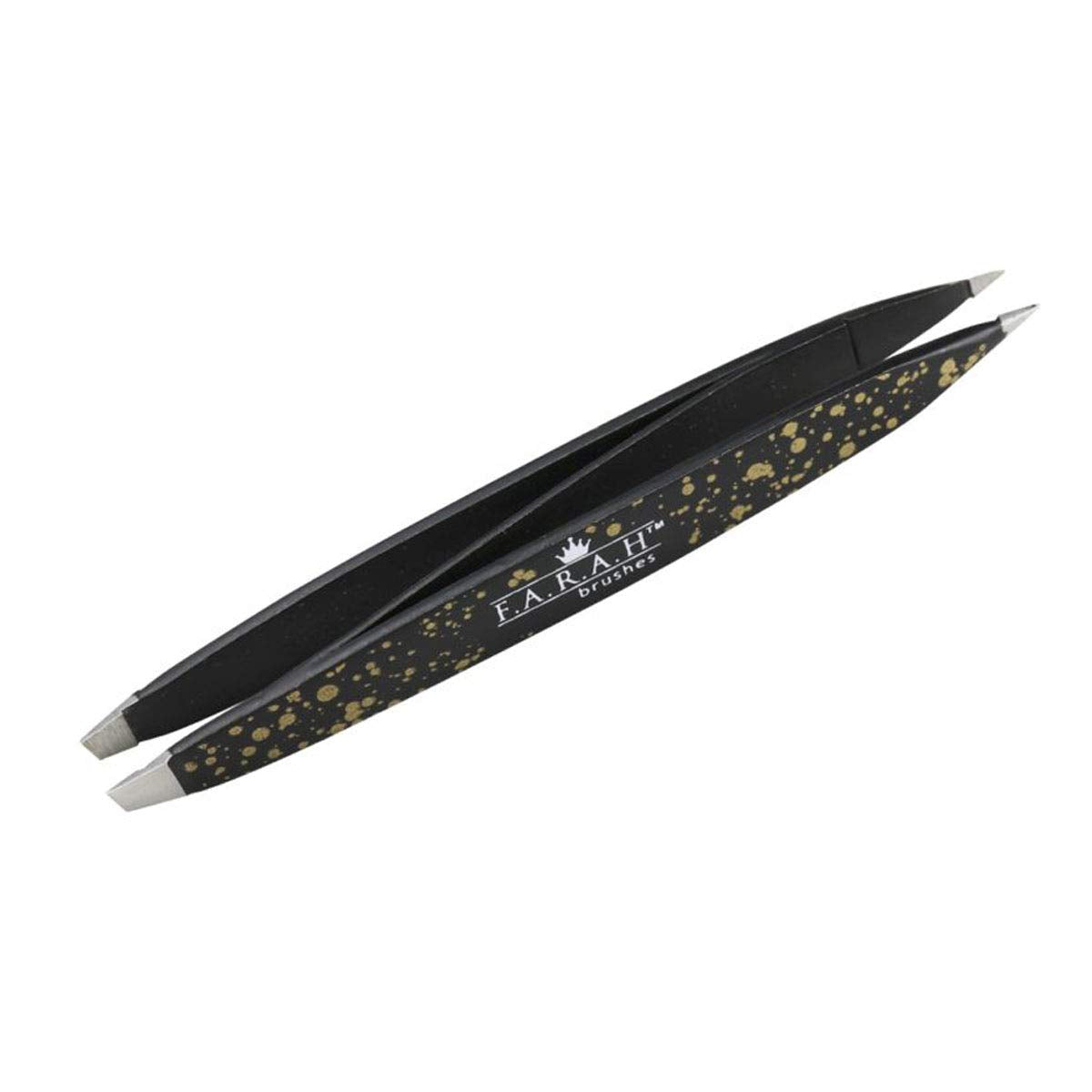 F.A.R.A.H. Z-Tweeze Professional Stainless Steel Dual Ended Precision Tweezers Galaxy Gold Style with Slanted and Pointed Tips Beauty & Personal Care F.A.R.A.H