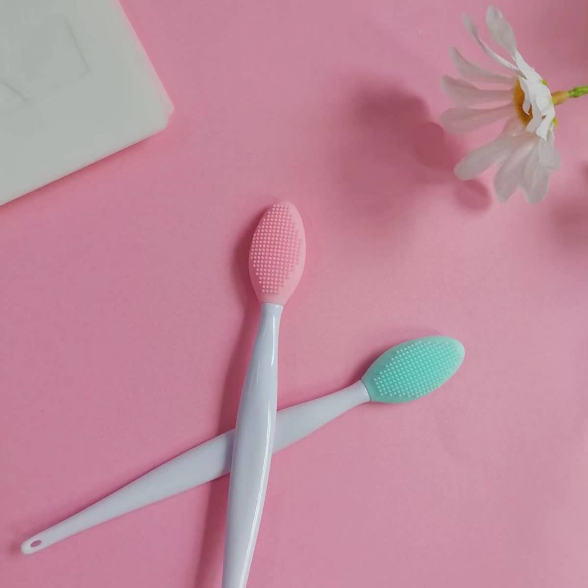 4 PCS Lip Scrub Brush,Double-Sided Silicone Exfoliating Lip Brush Exfoliating Brush for Men Wome Double-sided Soft Lip Brush for Smoother and Fuller Beauty & Personal Care ZYYC