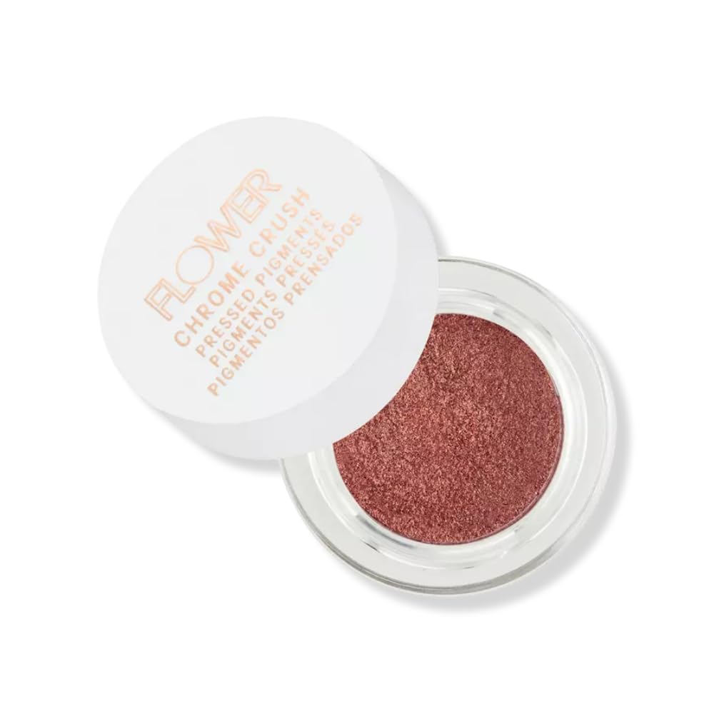 FLOWER BEAUTY By Drew Barrymore Chrome Crush Eyeshadow - Gel Powder + Buildable Formula - Shimmer + Glitter - Eyeshadow Topper (Amber) Beauty & Personal Care FLOWER BEAUTY