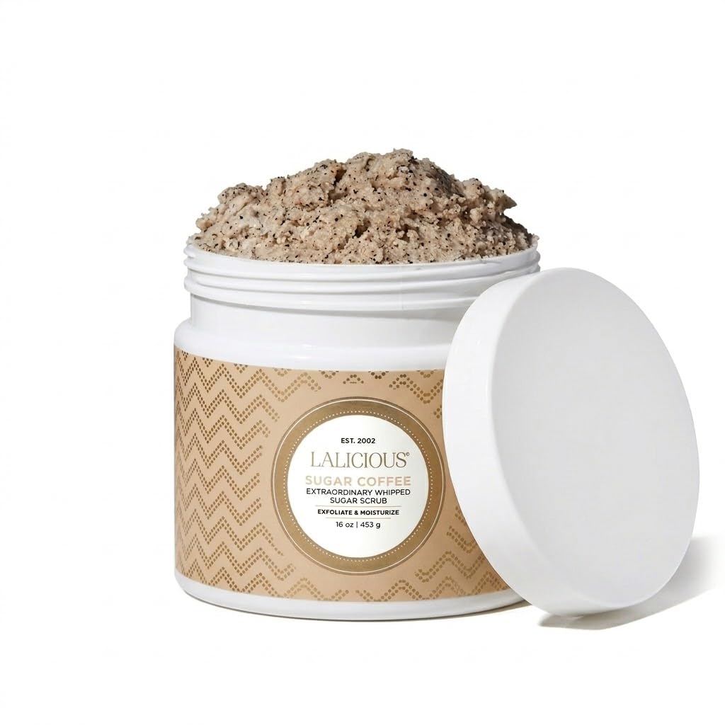 LALICIOUS Sugar Coffee, Sugar Scrub for Body, Exfoliating Body Scrubs for Women Moisturizing Body Exfoliator with Coconut Oil & Honey for Radiant Beauty & Personal Care LaLicious