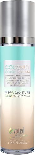 Devoted Creations Coconut Color Cream Mega Moisture Bronzing Glow Facial Mask Plant Stem Cell Infused, Collagen Plumping, Imperfection Blurring, Pore Beauty & Personal Care Devoted Creations