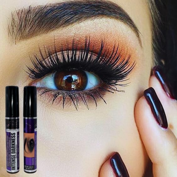 Mascara for Eyelashes Intense Darkness (Oscuro Intenso) with Kajal & Vitamin E - 13g - Premium Quality (2 PACK) - Waterproof, Beauty & Personal Care Alma Belleza