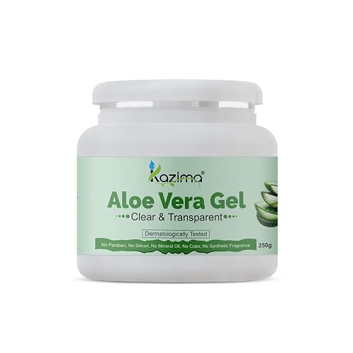 KAZIMA Aloe Vera Gel Raw - 100% Pure Natural Gel - Ideal for Skin Treatment, Face, Acne Scars, Hair Treatment, Moisturizer & Dark Circles (250 Gram) Beauty & Personal Care KAZIMA