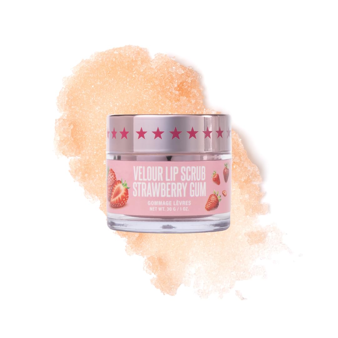 Jeffree Star Cosmetics Velour Lip Scrub, Exfoliating Sugar Lip Treatment, Cruelty-Free & Vegan, 30 G / 1 oz. (Strawberry Gum) Beauty and Personal Care Jeffree Star