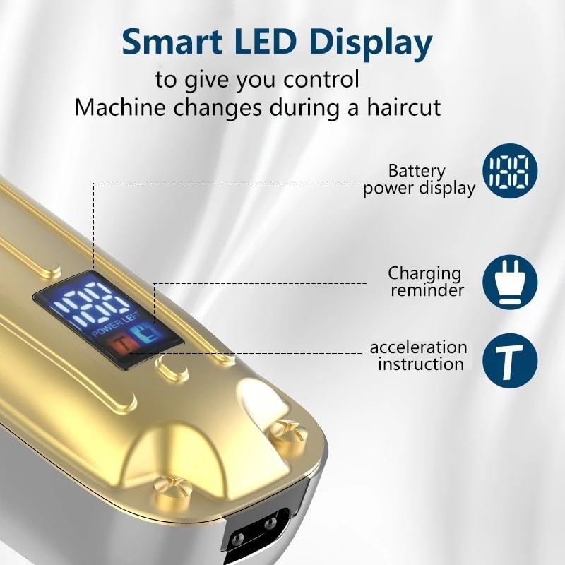 GLESVOWIO Mens Hair Clippers 2PCS All Metal Professional Clipper Combo Kit Electric Trimmer Men Beard Cutting Machine Barber Haircut Rechargeable Beauty and Personal Care GLESVOWIO