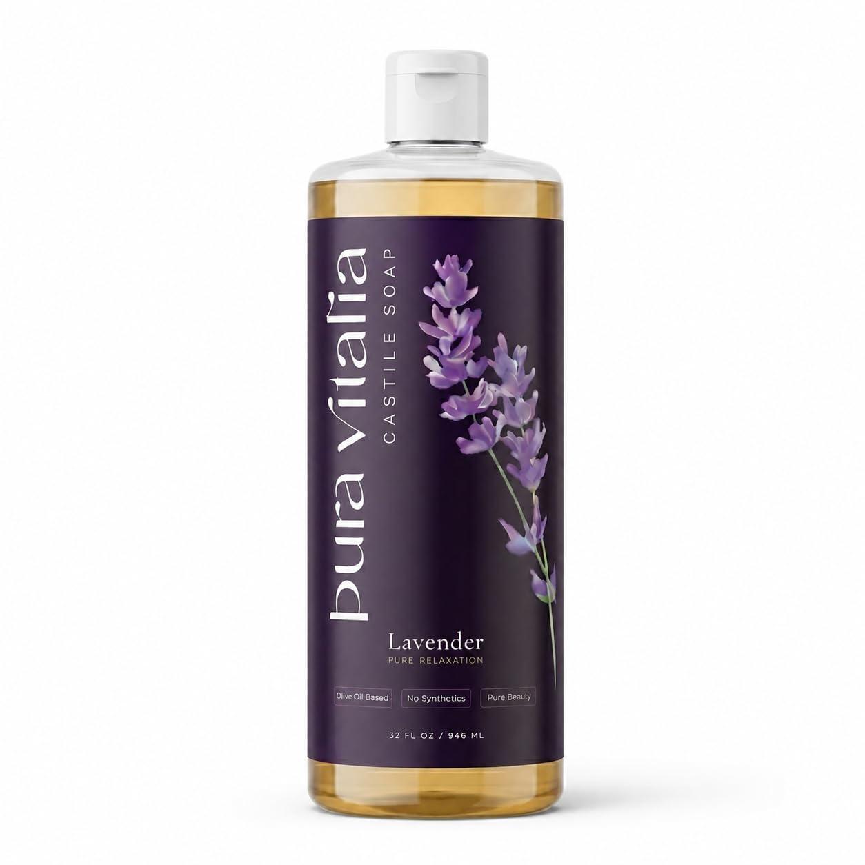 Pura Vitalia Lavender Organic Castile Soap Body Wash | Made with Organic Aloe Vera for Sensitive & Dry skin | No SLS, Parabens, or Synthetic Fragrance Beauty & Personal Care Pura Vitalia