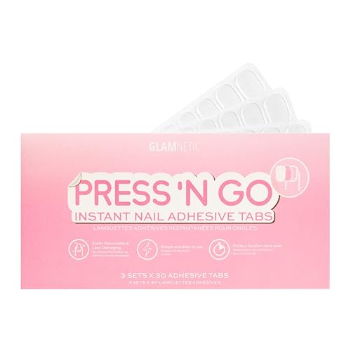 Glamnetic Press 'n Go Instant Nail Adhesive Tabs | Short Term Wear, Easily Removable & Less Damaging, Customized Fit | 90 Tabs Beauty & Personal Care Glamnetic