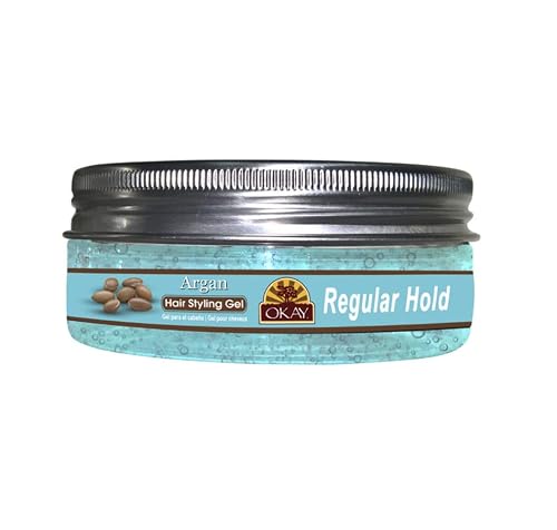 Argan Hair Gel Regular Hold Healthy Conditioning Shine,Leaves Hair Smooth,Conditions Hair No flakes,No stick,No Itch,and Alcohol-Free,For All Hair Beauty & Personal Care OKAY