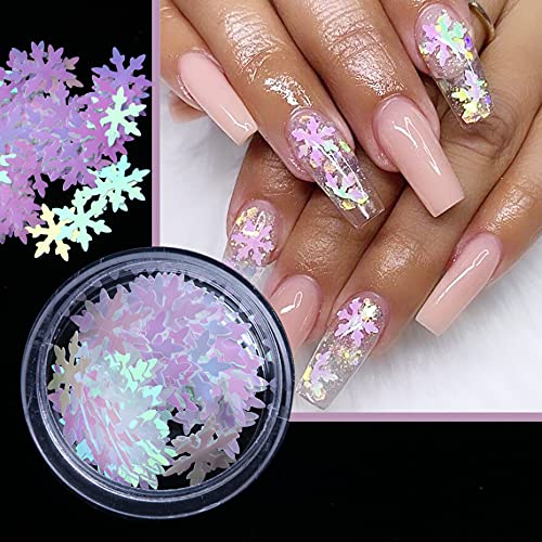 Valuu Christmas Snowflakes Ultrathin Nail Sequins Laser Sparkly Nail Glitter Flake Winter DIY Nail Decals Nail Decoration Beauty & Personal Care Valuu